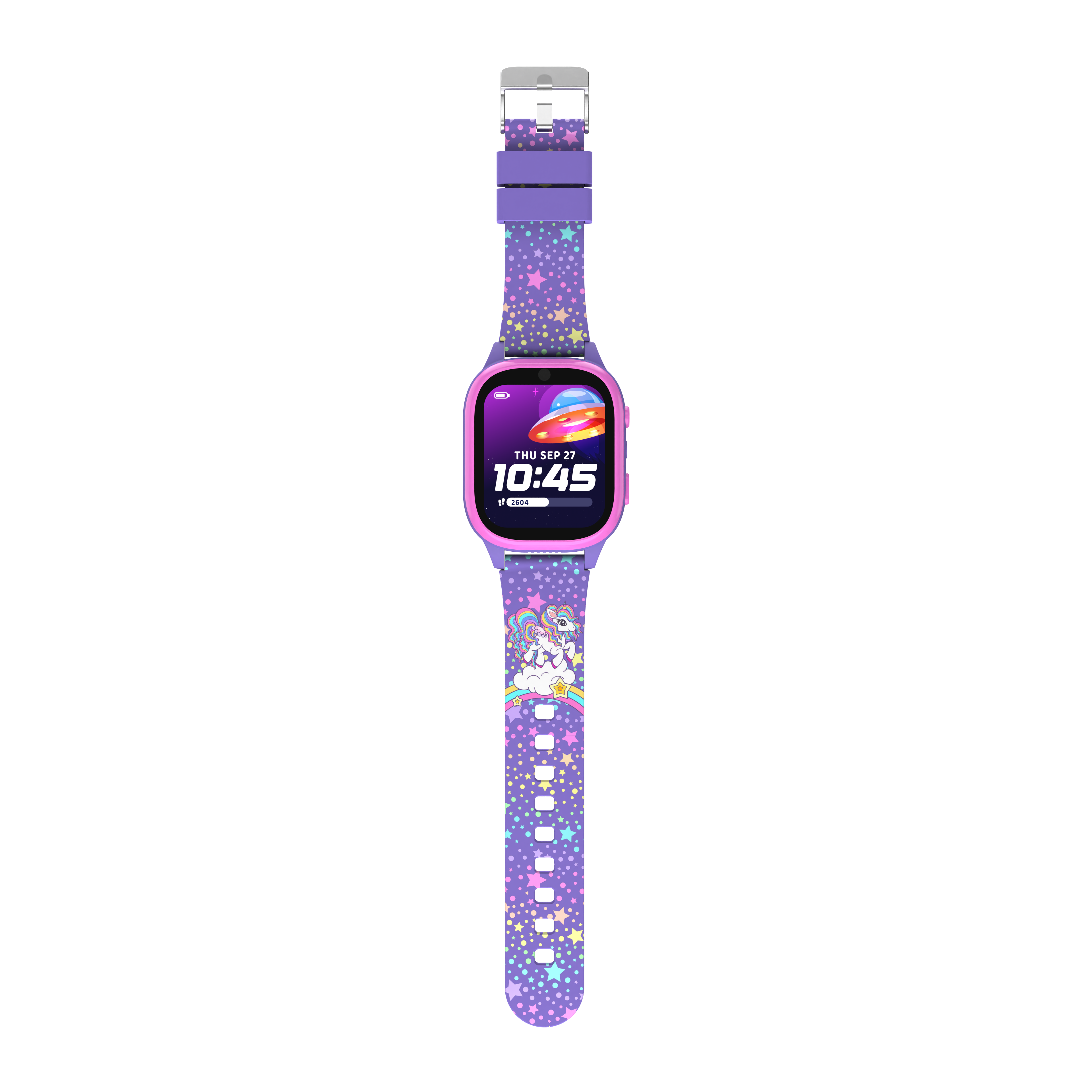 PlayZoom 4 Kids Smartwatch: Pink and Purple Print