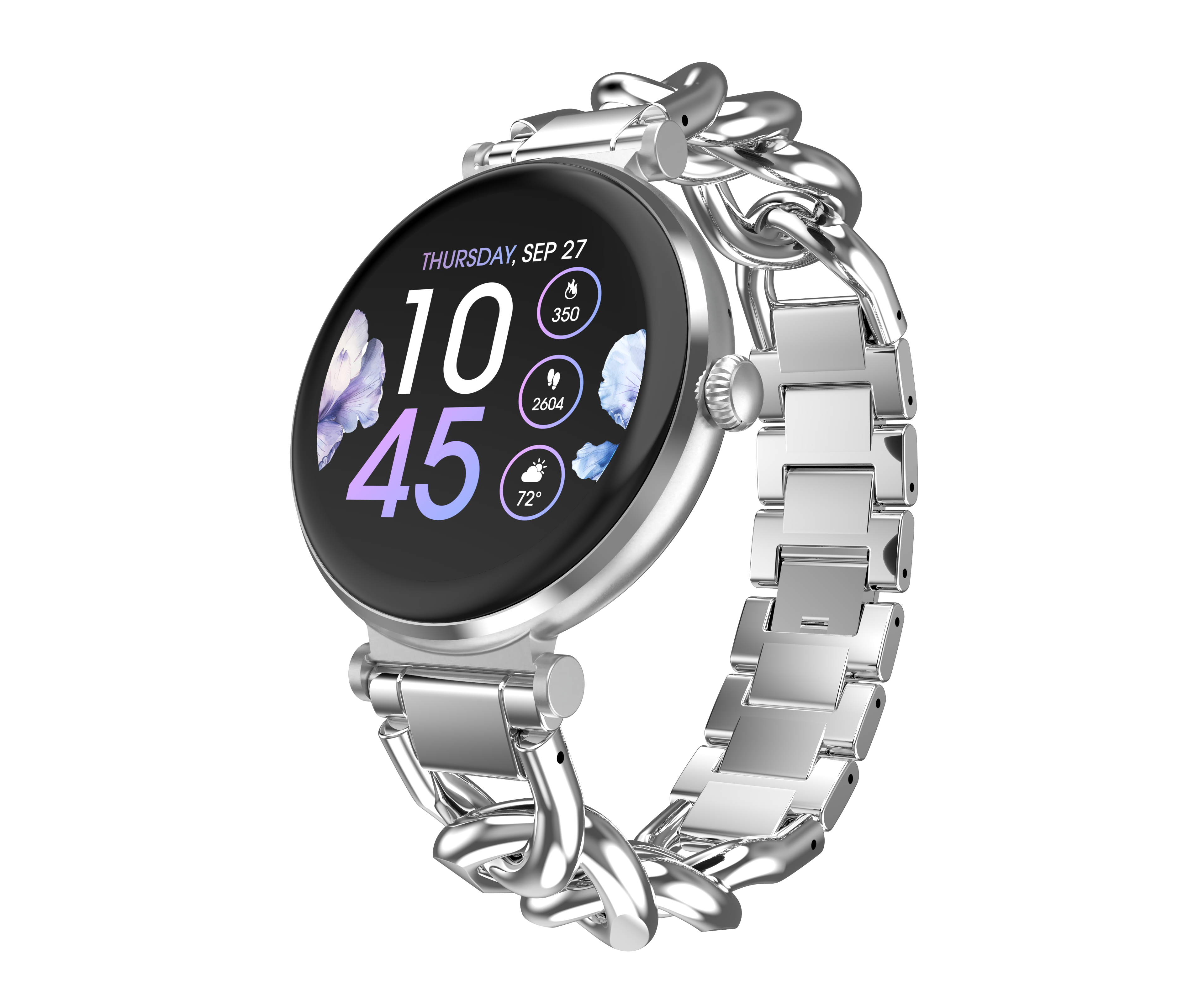 bloom silver chain link smartwatch