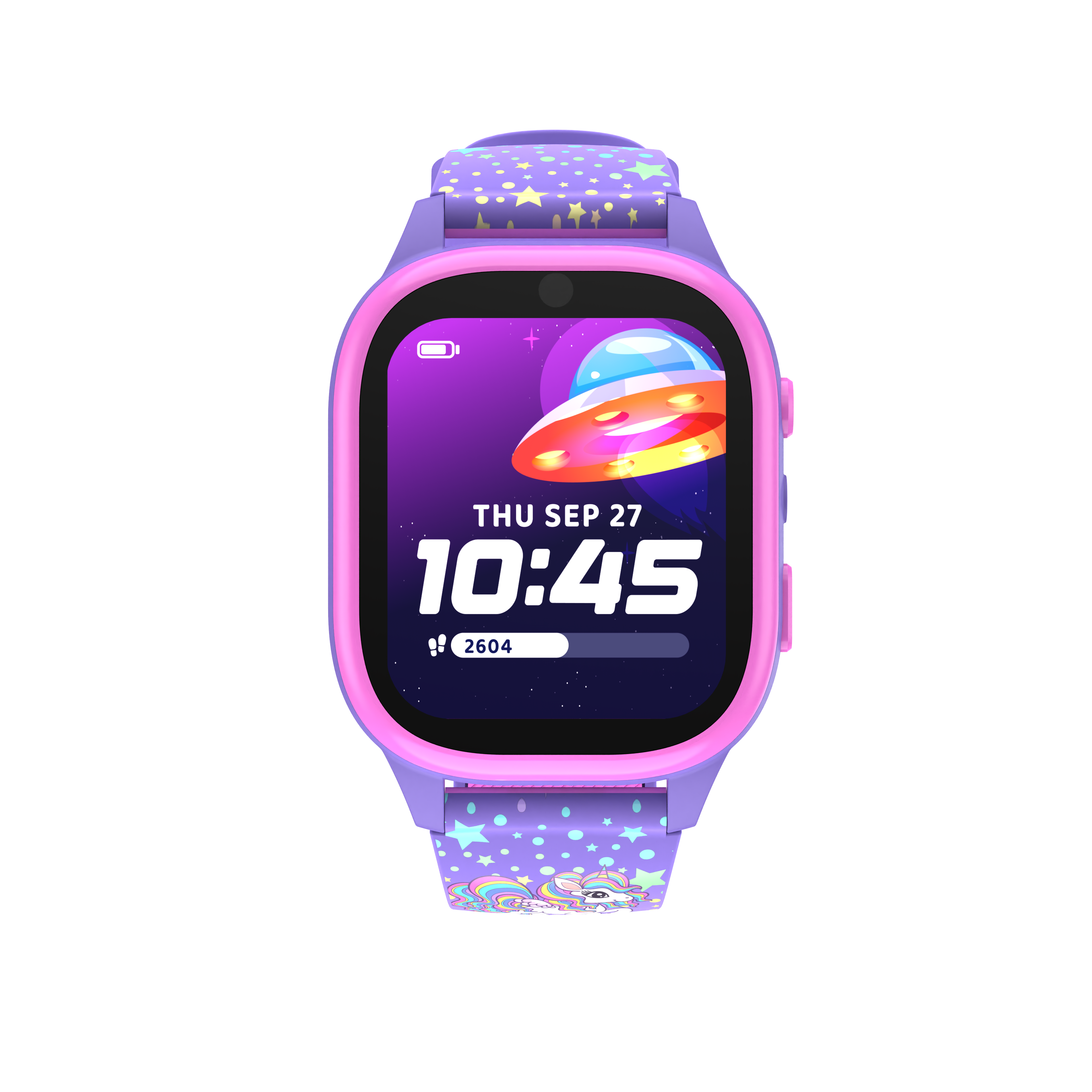 PlayZoom 4 Kids Smartwatch: Pink and Purple Print