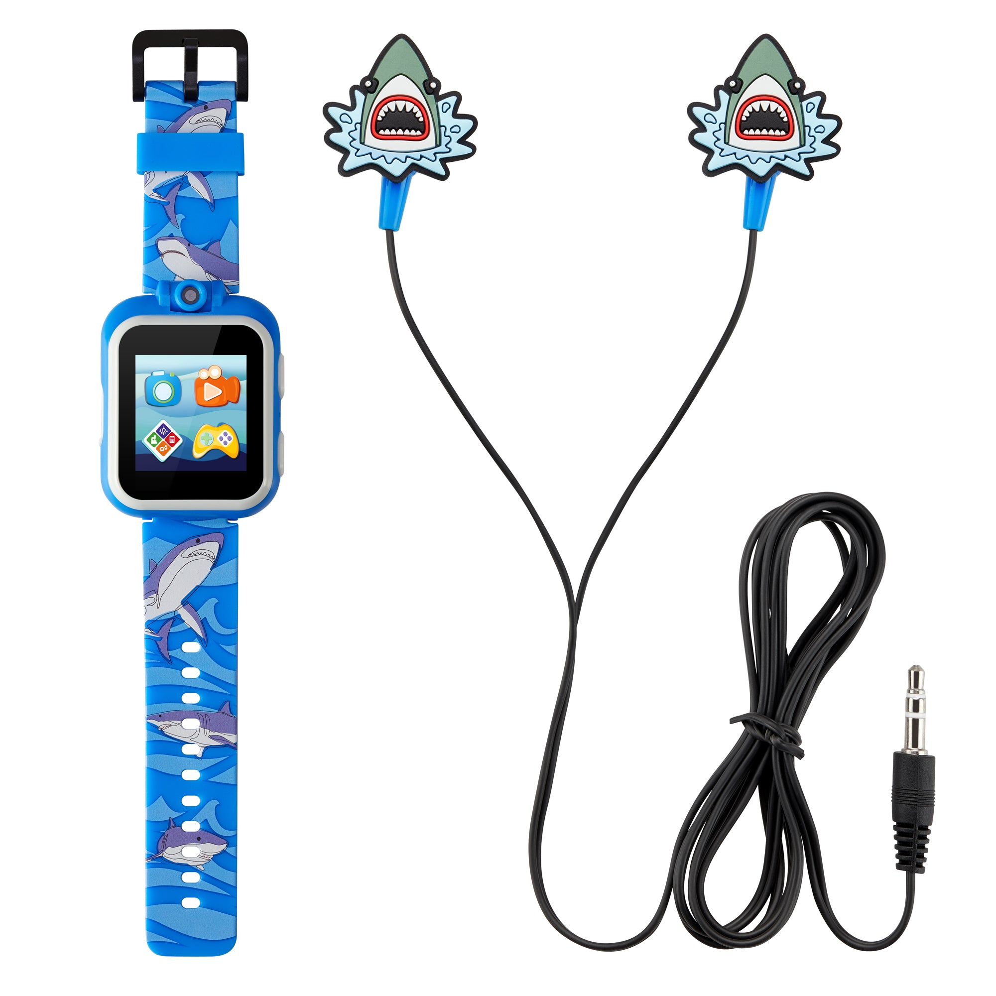 Playzoom Kids Smartwatch & Earbuds Set: Blue Shark