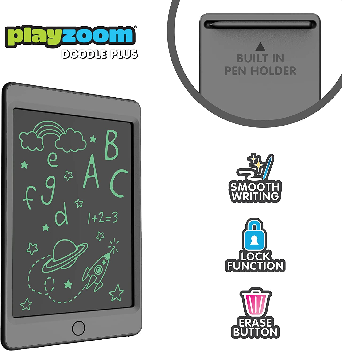 PlayZoom Doodle Board: Grey, 10.5in affordable Doodle Board