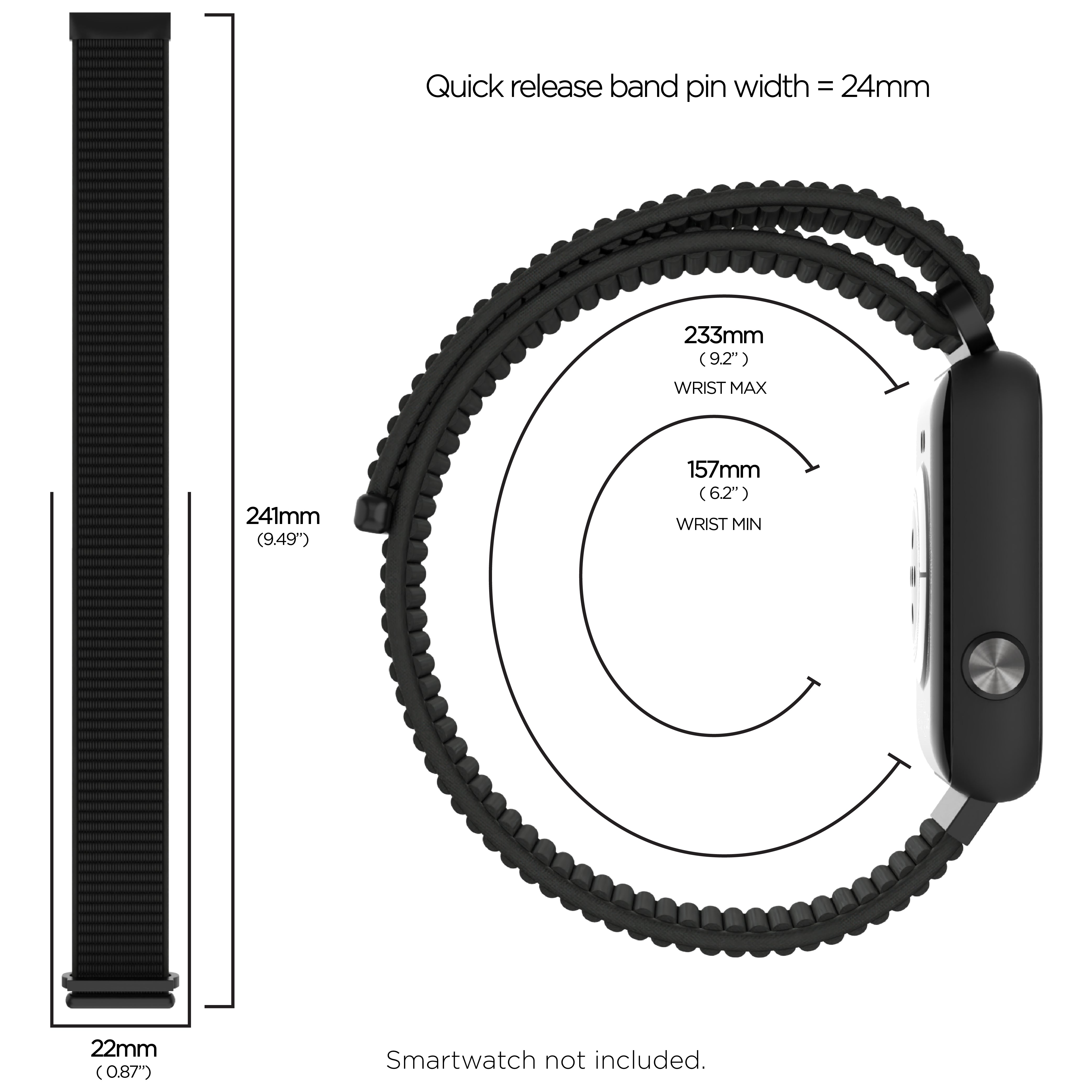 iTouch Air 4 | Jillian Michaels Edition Extra Band: Black Fabric