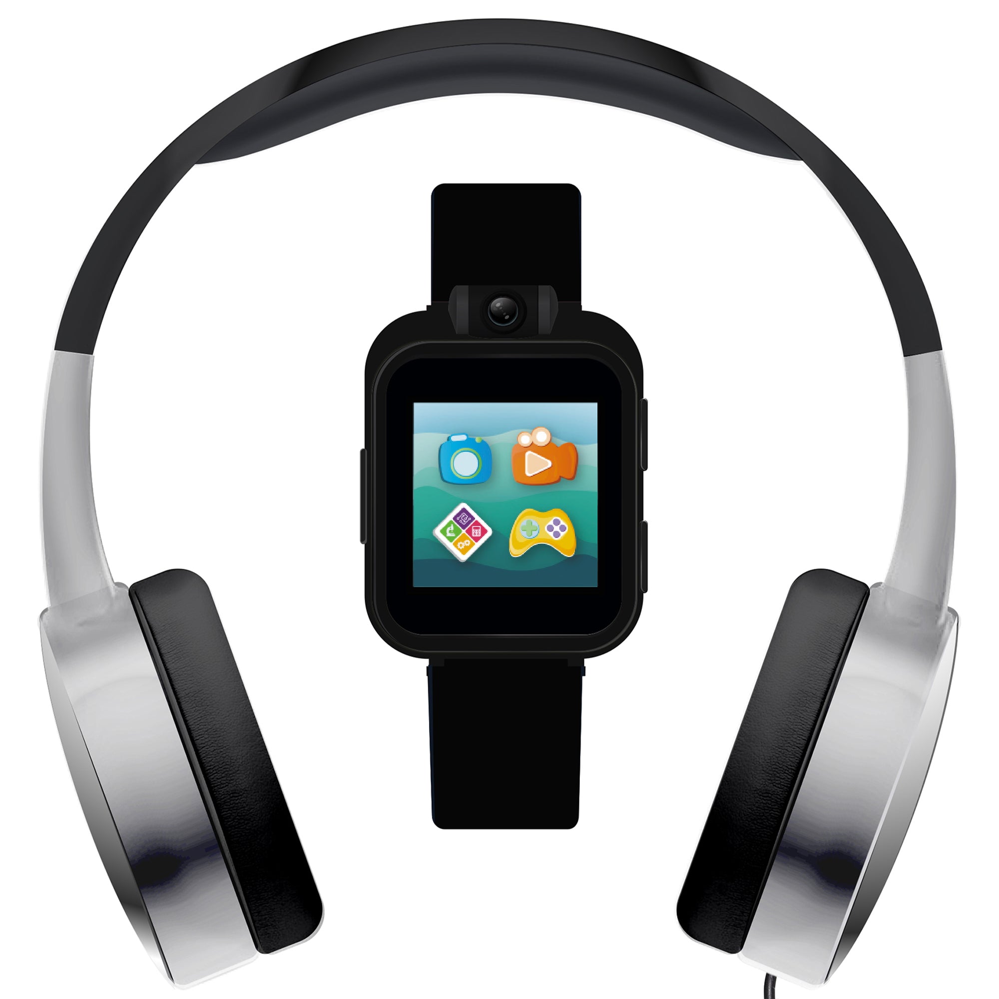 PlayZoom 2 Kids Smartwatch with Headphones: Black & Silver affordable smart watch with headphones